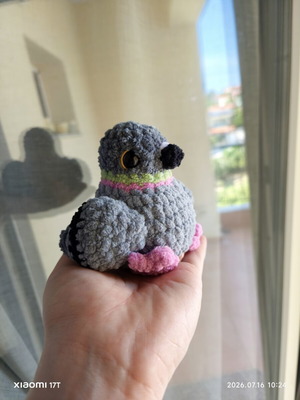 Handmade plush pigeon custom colors, made to order