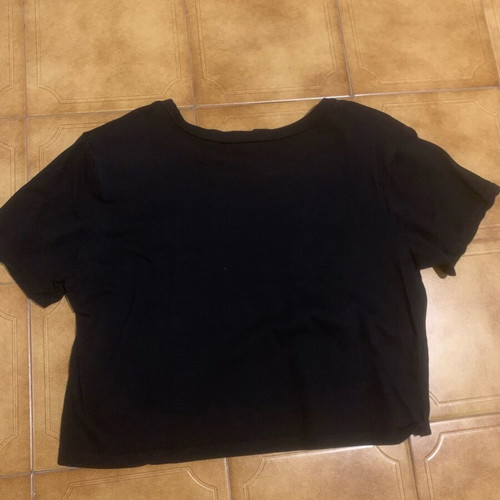 Crop top short-sleeve black women's blouse like new size S