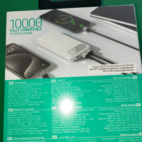 Powerbank 10000mAh fast charge, quick charging, very slim