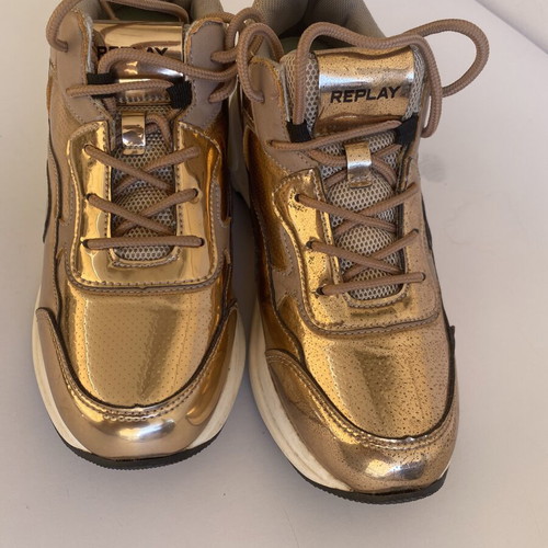 Replay women's sneakers size 39 used, gold