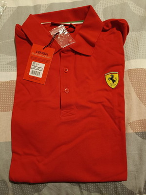 Μπλούζα πόλο Ferrari καινούργια, κόκκινη, μέγεθος XXL