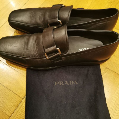 Prada men's shoes like new, size 44.5, black loafers