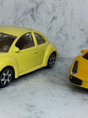 Burago and Maestro Toy Cars like new, 1/43 scale VW Beetle and Lamborghini Gallardo