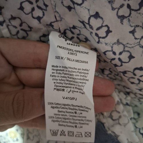 Pepe Jeans short sleeve shirt like new, white with blue pattern, size M