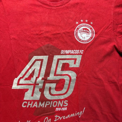 Olympiakos 2020 Champions Anniversary Tee used, Large