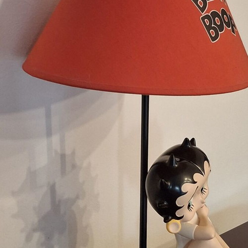 Betty Boop ceramic table lamp 2005, fabric shade