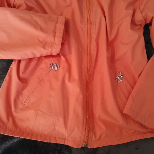 Spring fleece jacket L with removable hood like new, pale apricot