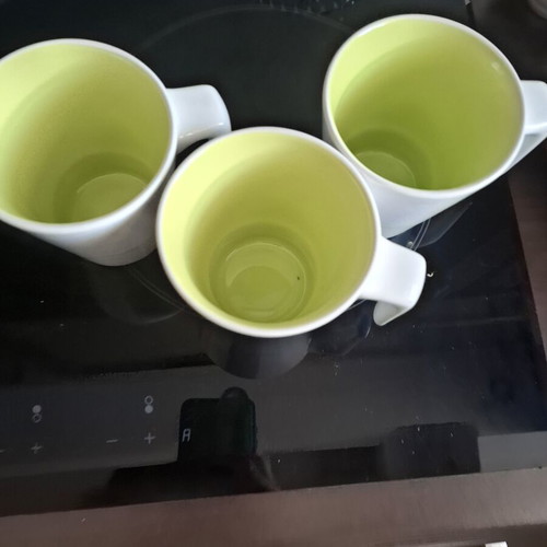 IKEA mug set 3 pieces 10cm like new, white and light green