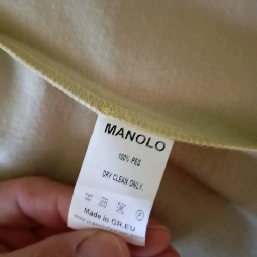 Manolo leather blouse like new, yellow, size L