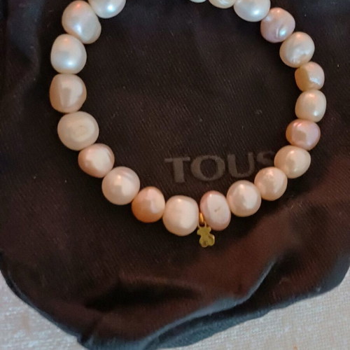 Tous bracelet with genuine pearls and gold bear like new