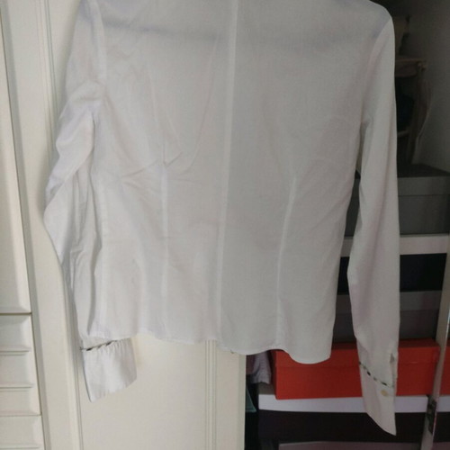 Forel white shirt with grey flowers like new