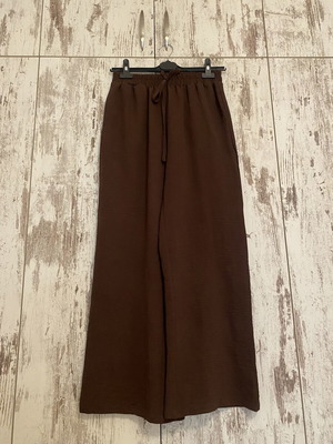 Shein Chocolate Brown Wide-Leg Trousers Petite M