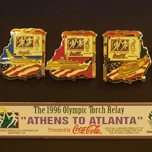 Olympic Games Torch Relay Route Athens to Atlanta 1996 like new, display ready