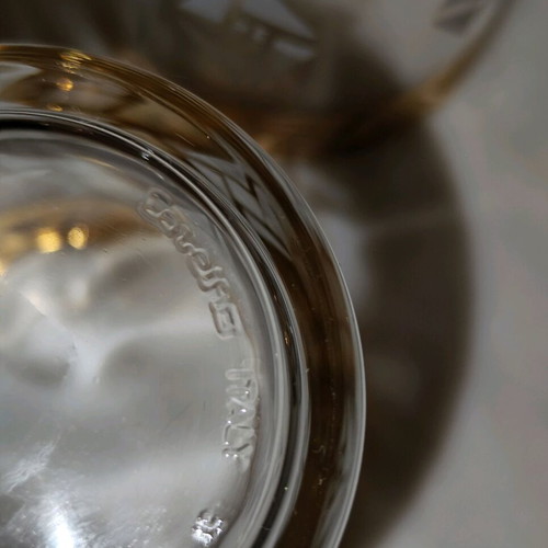 Whiskey or water glasses used, Italian made, gold decoration set of 5