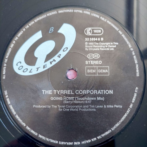 The Tyrrel Corporation Going Home 12'' Vinyl Maxi Single used, electronic