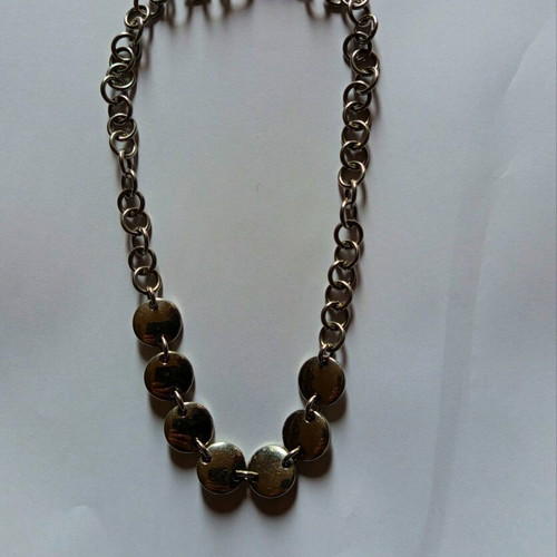Vintage necklace with metal chain and round elements like new