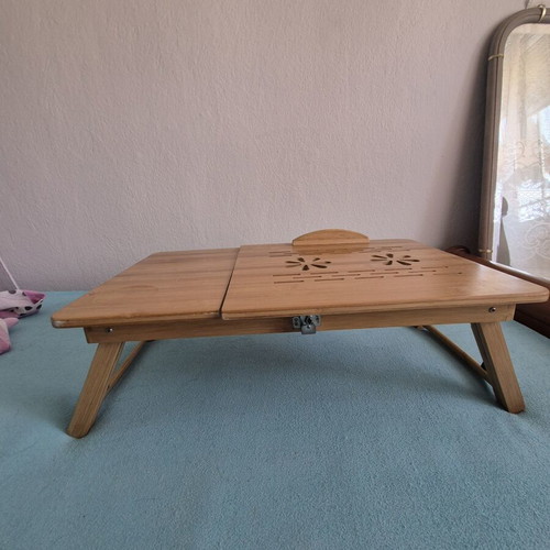 Wooden folding bamboo laptop and bed table