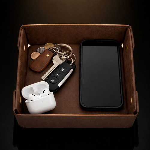 Leather organizer brown luxury, new