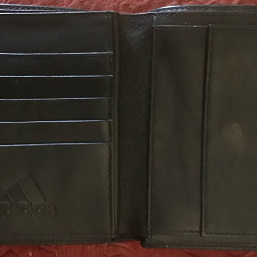Adidas men's leather wallet new, black, 13cm x 21cm