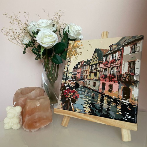 Handmade acrylic painting Colmar Charms on canvas, brand new