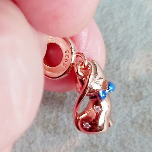 Silver talisman S925 test in pink shade.