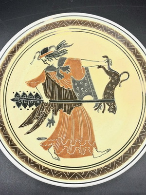 Κεραμικό πιάτο Laurion Milos χειροποίητο στην Ελλάδα, σαν καινούργιο, 23,5 εκ