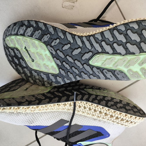 Adidas 4D running shoes size 45.5, blue multicolor