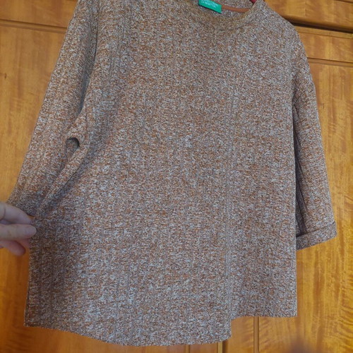 Benetton boxy shirt like new, brown, size M