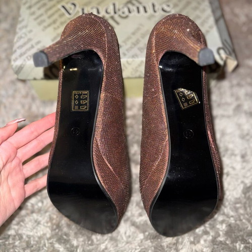 Glitter platform high heels bronze copper by Viadante new