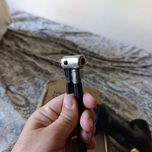 Tire Inflator with Flashlight for Car, Motorcycle, and Bicycle like new