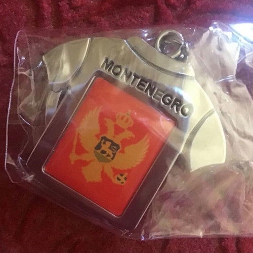 Montenegro key holder, red and silver