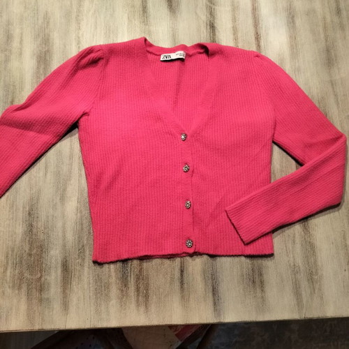 Zara cardigan used, pink, size S, warm with buttons