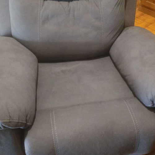 Three-seater sofa and armchair used