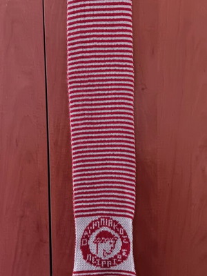 Olympiacos Piraeus scarves set, like new, 2 knitted red and white