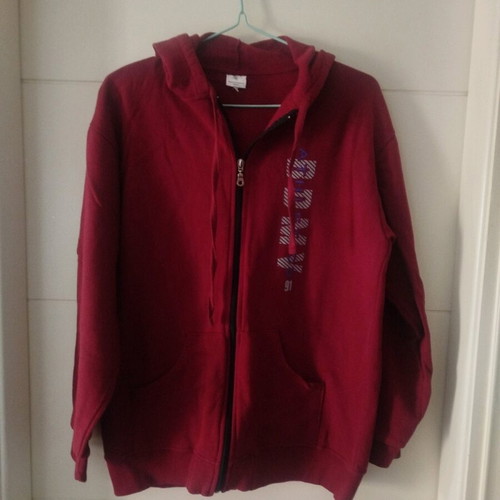 Body Move cotton sports hoodie jacket new, size medium, burgundy