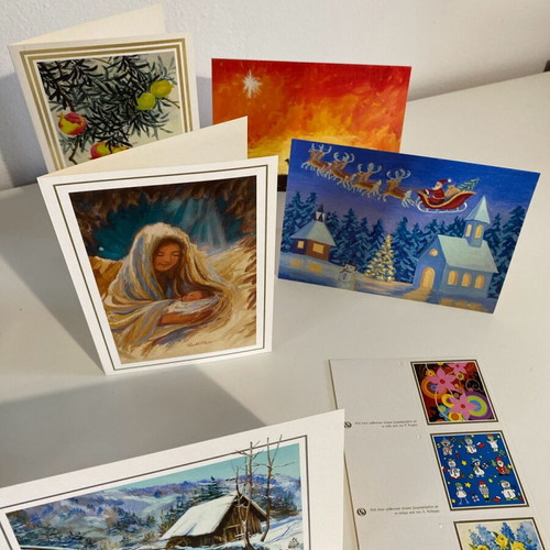 Painted cards new, pack of 8 with envelopes