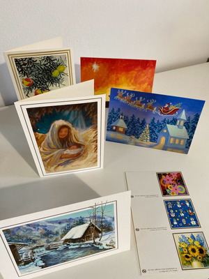 Painted cards new, pack of 8 with envelopes