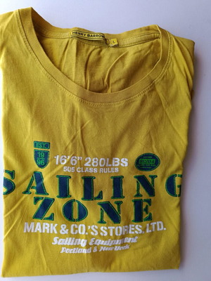 T-shirt men’s cotton large used, yellow Henry Clothing