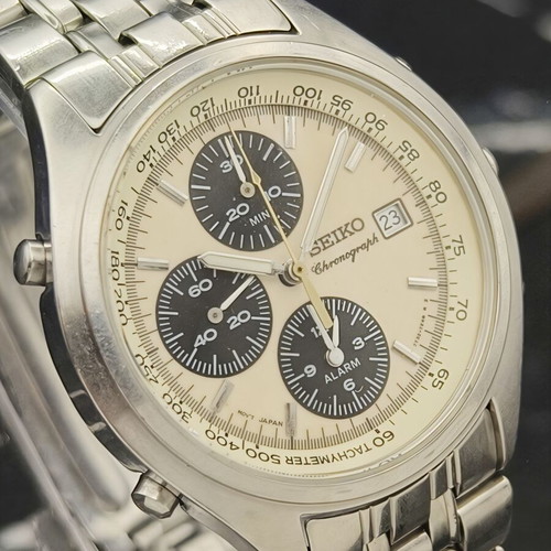Seiko 7T32-7C60 "Panda" Alarm Chronograph watch, vintage 1996