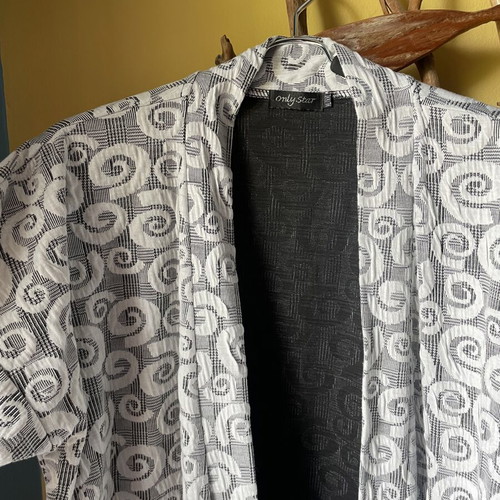 Cotton cardigan coat XL used, gray, 3/4 sleeve