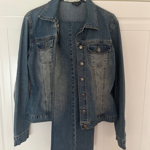 Denim set jacket and pants by Raxevsky used, blue