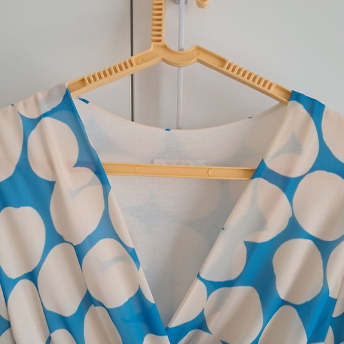 Women's midi dress cruzé like new, white and turquoise
