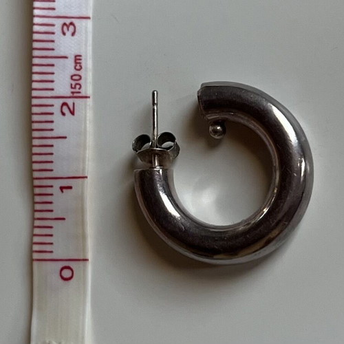 Single hoop earring 925 silver used, heavy metal, timeless