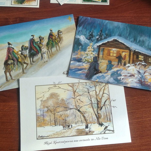 Christmas cards like new for wishes and gifts