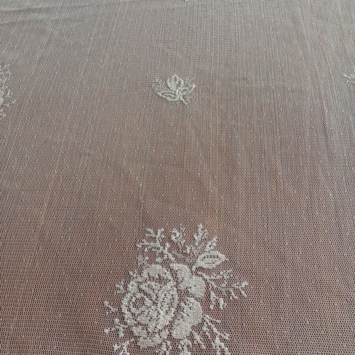 Transparent tablecloth used, light pink with rose patterns