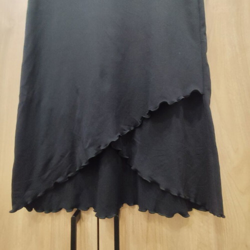 Black asymmetrical midi skirt with lettuce hem, like new, size L