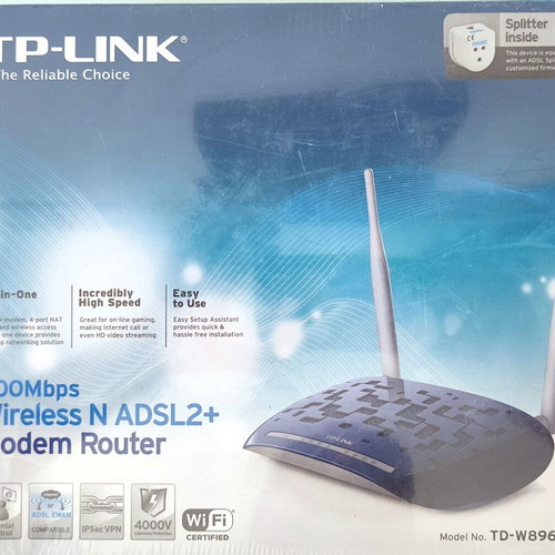 TP-LINK TD-W8960N Wireless N ADSL2+ Modem Router 300Mbps, sealed