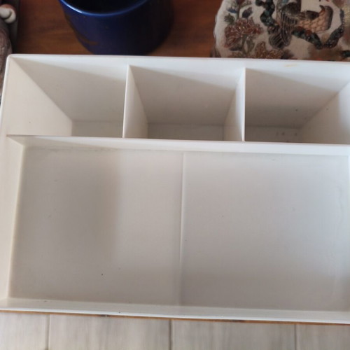 Minimal organizer with drawers and compartments like new, white