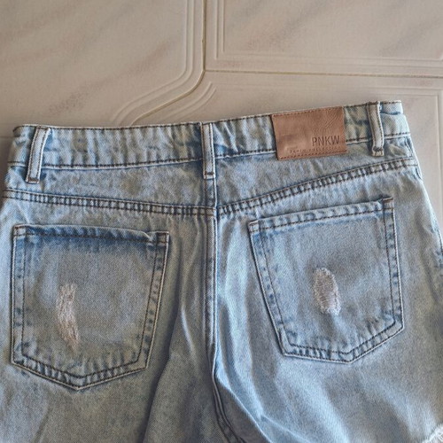 Pink Woman High Rise Denim Shorts size XS like new, light blue