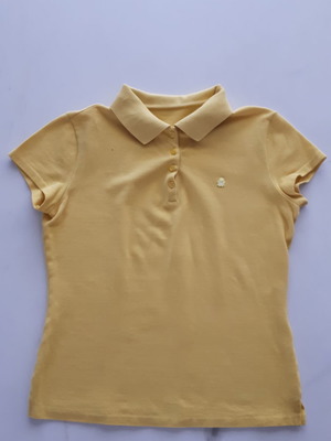 Benetton πόλο μπλούζα μεταχειρισμένη, κίτρινη, μέγεθος S